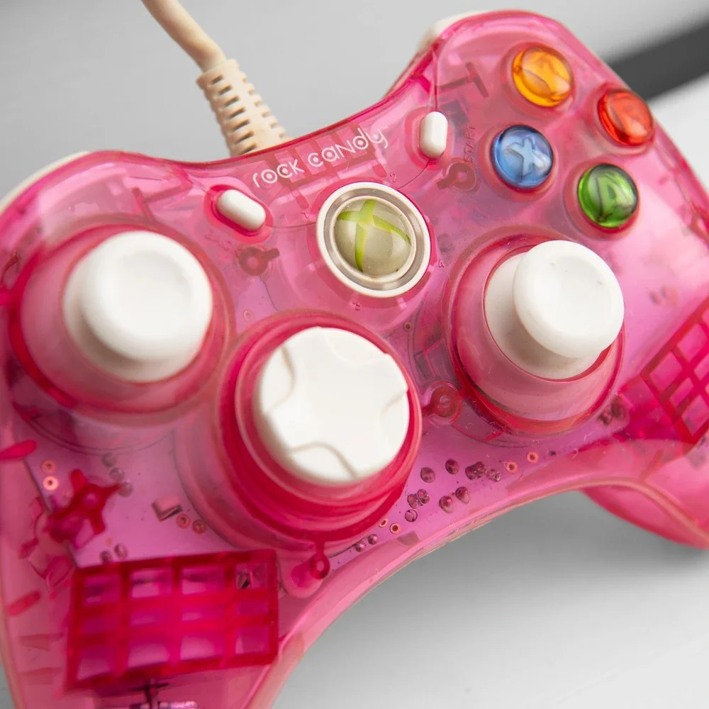 Rock Candy Xbox 360 Wired Controller Pink Translucent Y2K Gamer Girl